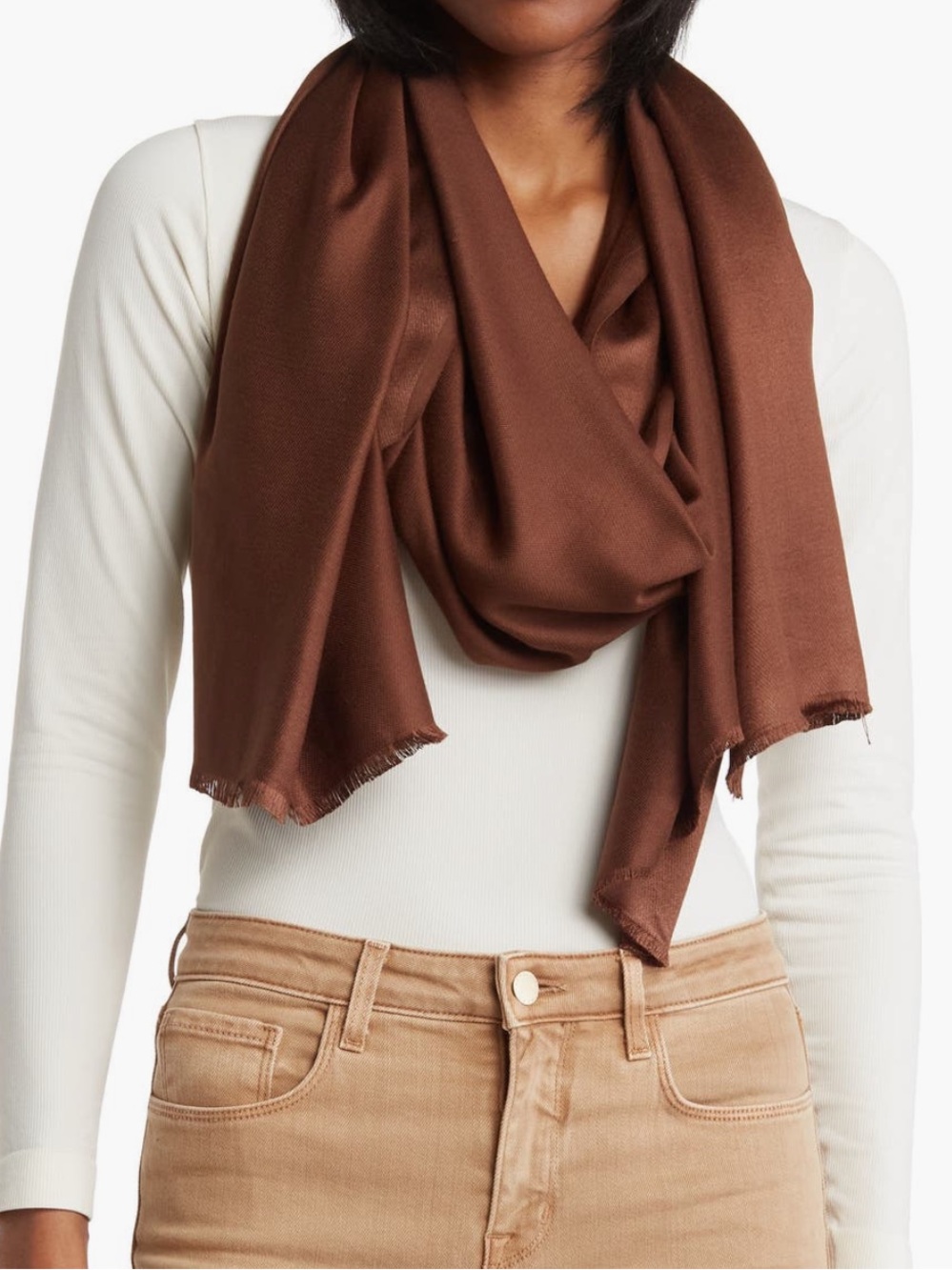 Oversized satin pashmina wrap